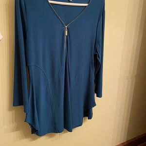 Chaus Blue Blouse Elegant Top